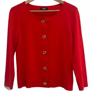 PREMISE STUDIO Red Sweater Gold Detail Size Small